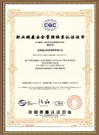 Certification du système de management de la santé et de la sécurité au travail